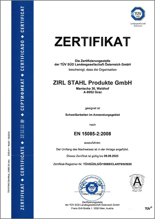 Zirl TUeV Zertifikat 15085 02 2008 D